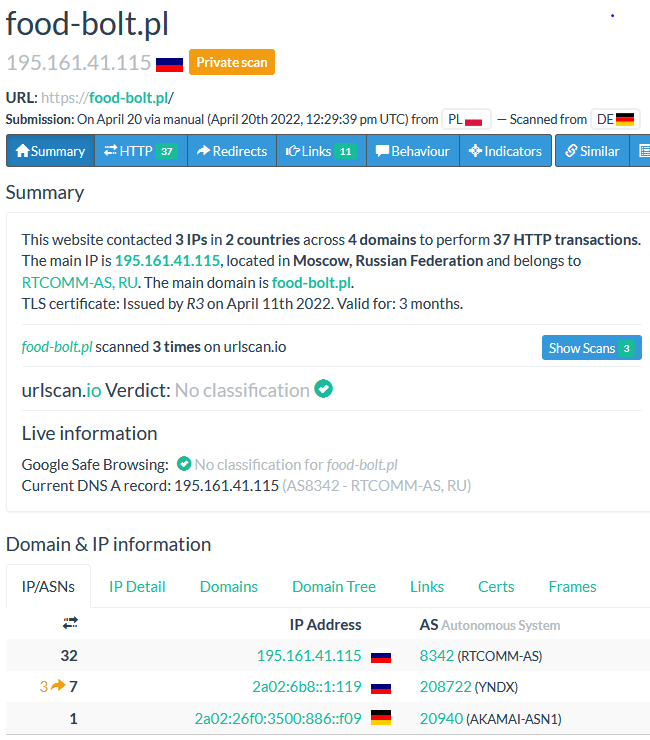 ERMAC Android Trojan — WHOIS домена